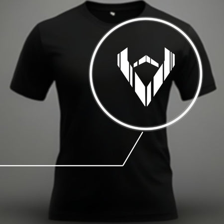 Zoom sur le design Code-Barre Barbu du T-shirt, symbole d'identité pour barbus modernes