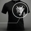 Zoom sur le design du T-shirt Hibou Barbu, détails artistiques pour style réfléchi