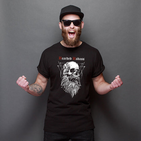 T-shirt barbu bearded badass Noir bio collection original frenchy 