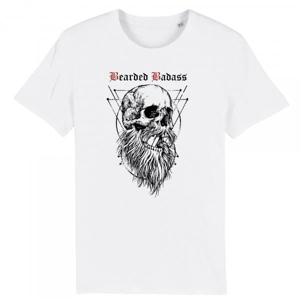 T-shirt Barbu Bearded Badass Blanc - Bio Grahamhold